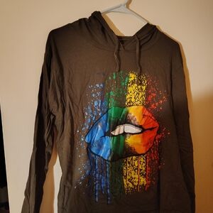 Colorful Lips Graphic Hoodie